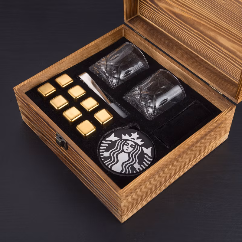Hot Sell Metal Chilling Reusable Whiskey Stones Stainless Steel 304 Ice Cube Rocks with Tongs for Bar Win