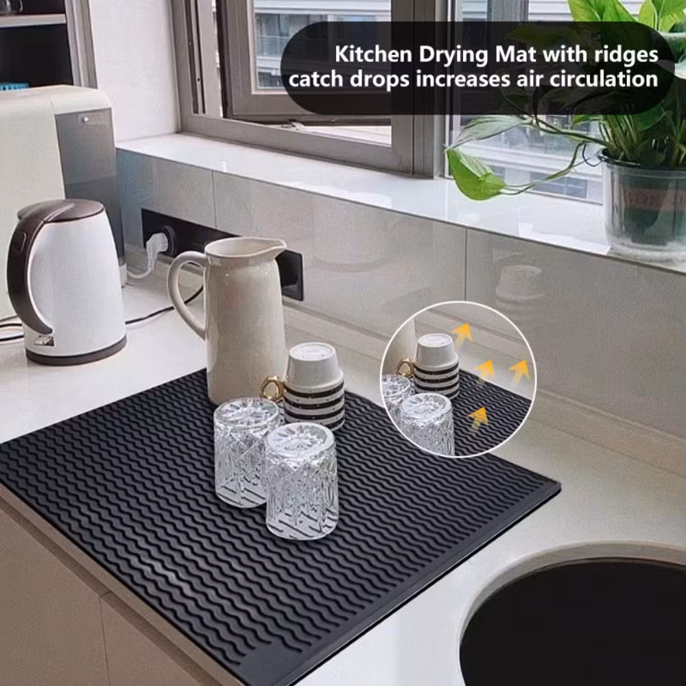 Dish Drying Mat, Collapsible Home Dish Pad for Kitchen Counter Wbb28077