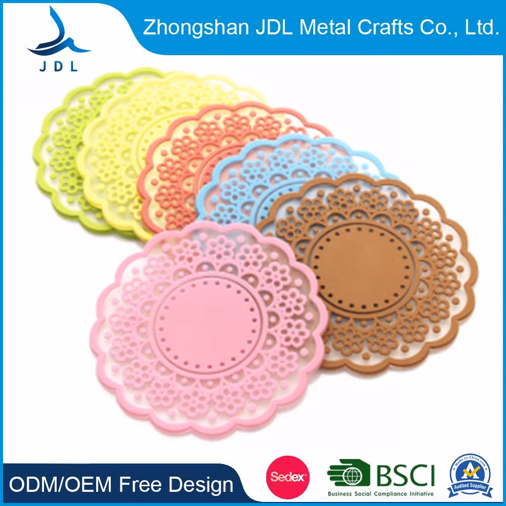 Temperature Non-Slip Round Honeycomb Insulation Food Grade Placemat MDF Coaster Heat Resistant Silicone Mat Promotional (Promotion) Gift