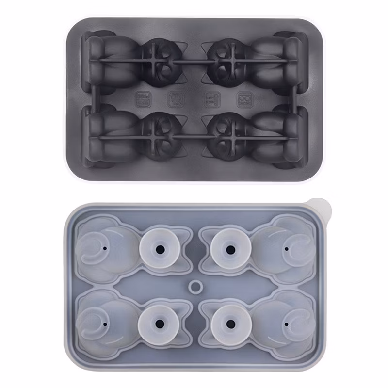 4 Holes Cat Ice Cube Silicone Ice Cube Ice Ball Mold Animal Ice Cube Kitten