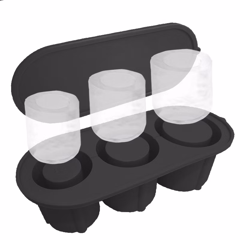 Hot Selling Food Grade Silicone Ice Cube Tray Soft Silicone Ice Molds with Ice Mold Anti-Spill Removable Lid