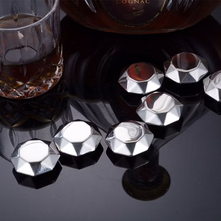 Bar Accessories Ice Cube UFO Shape Whisky Stone Metal Ice Cube Ice Chilling Rocks for Wine Cola Reusable Cooling Stone