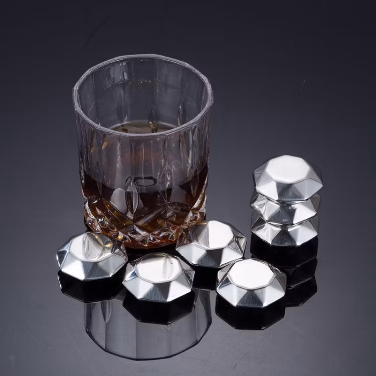 Bar Accessories Ice Cube UFO Shape Whisky Stone Metal Ice Cube Ice Chilling Rocks for Wine Cola Reusable Cooling Stone