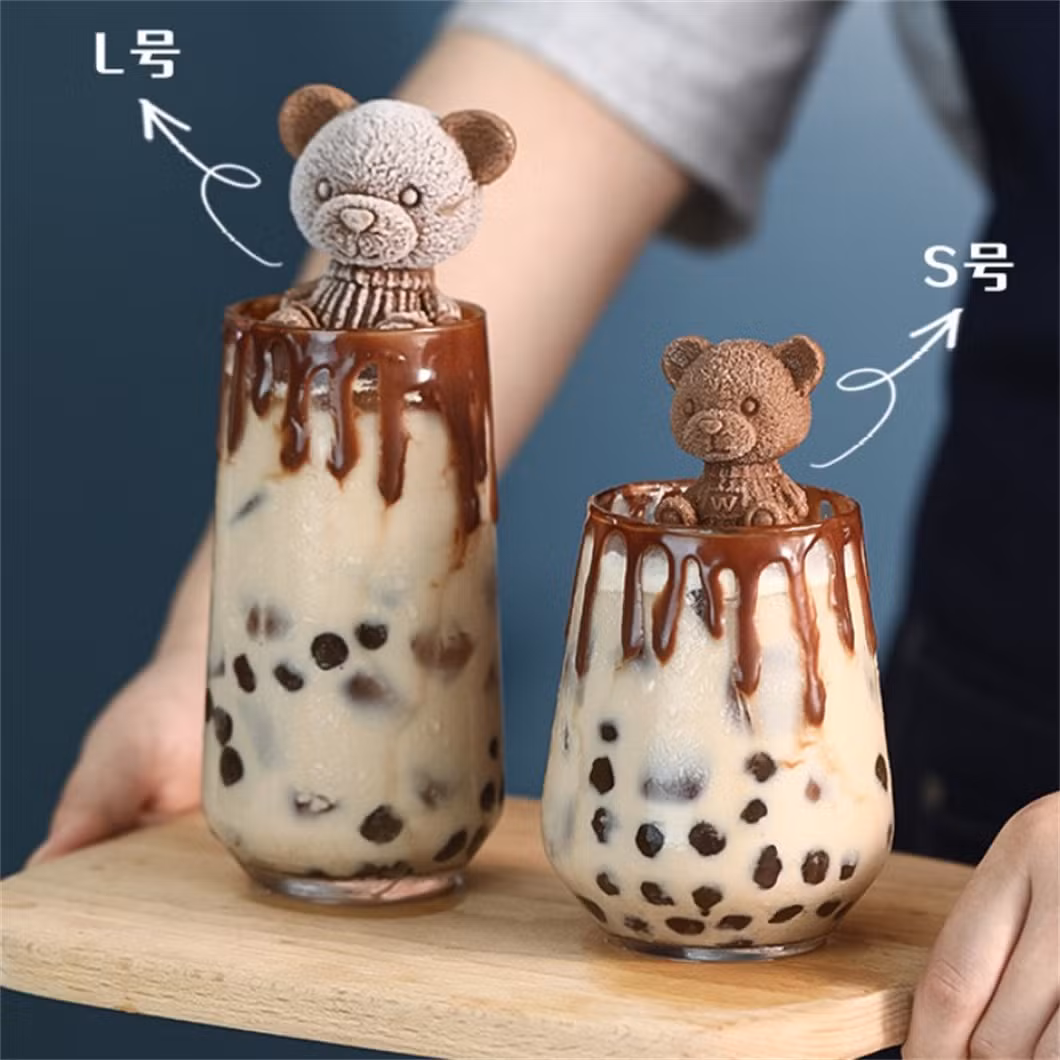 Single Cell Custom Cute 3D Cartoon Funny Ice Cube Mold Bear