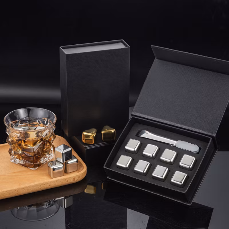 Reusable Ice Cubes Stainless Steel Whiskey Stones Ice Stone Set