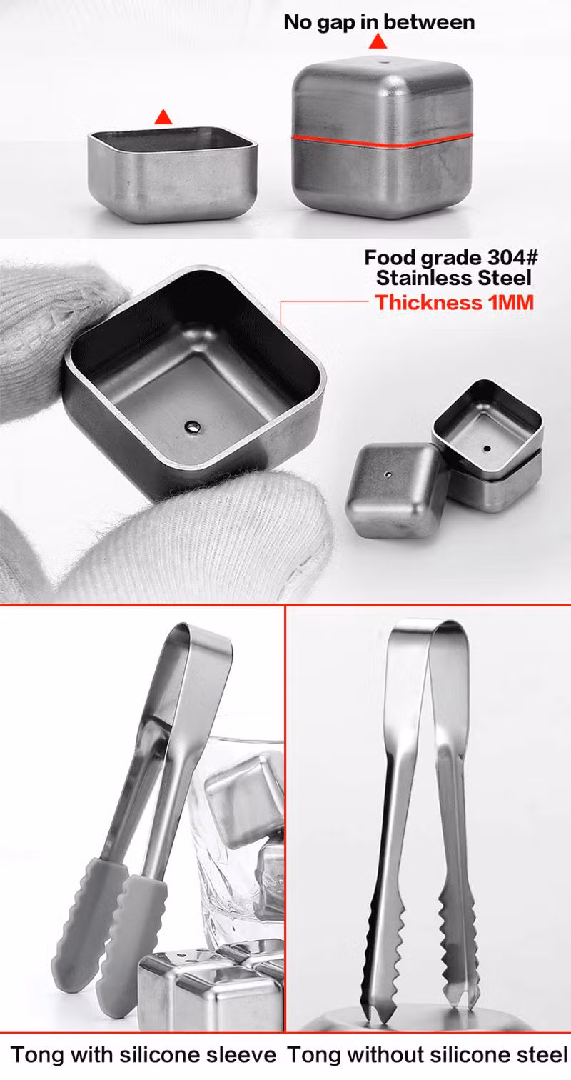 Reusable Ice Cubes Stainless Steel Whiskey Stones Ice Stone Set