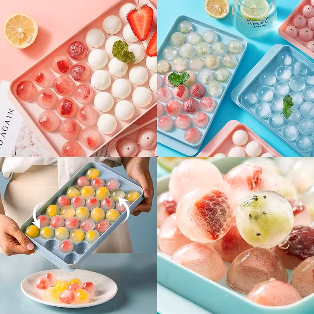 Rubber Silicone Mold Colors Whiskey Block Non-Stick Ice-Cube Ball Maker Honeycomb Tray