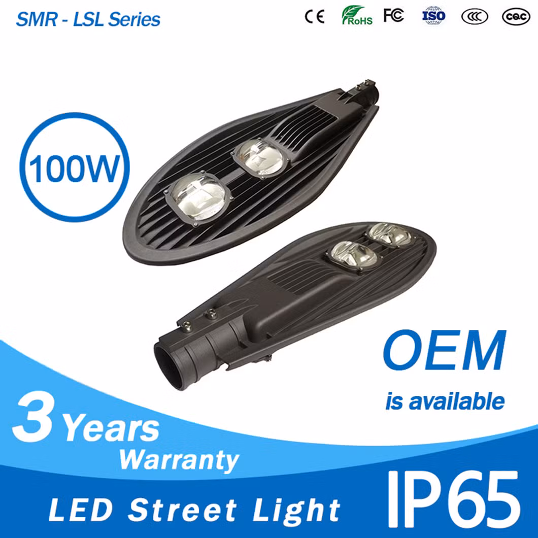 IP65 Waterproof Outdoor 100W Cobra Head COB LED Street Light