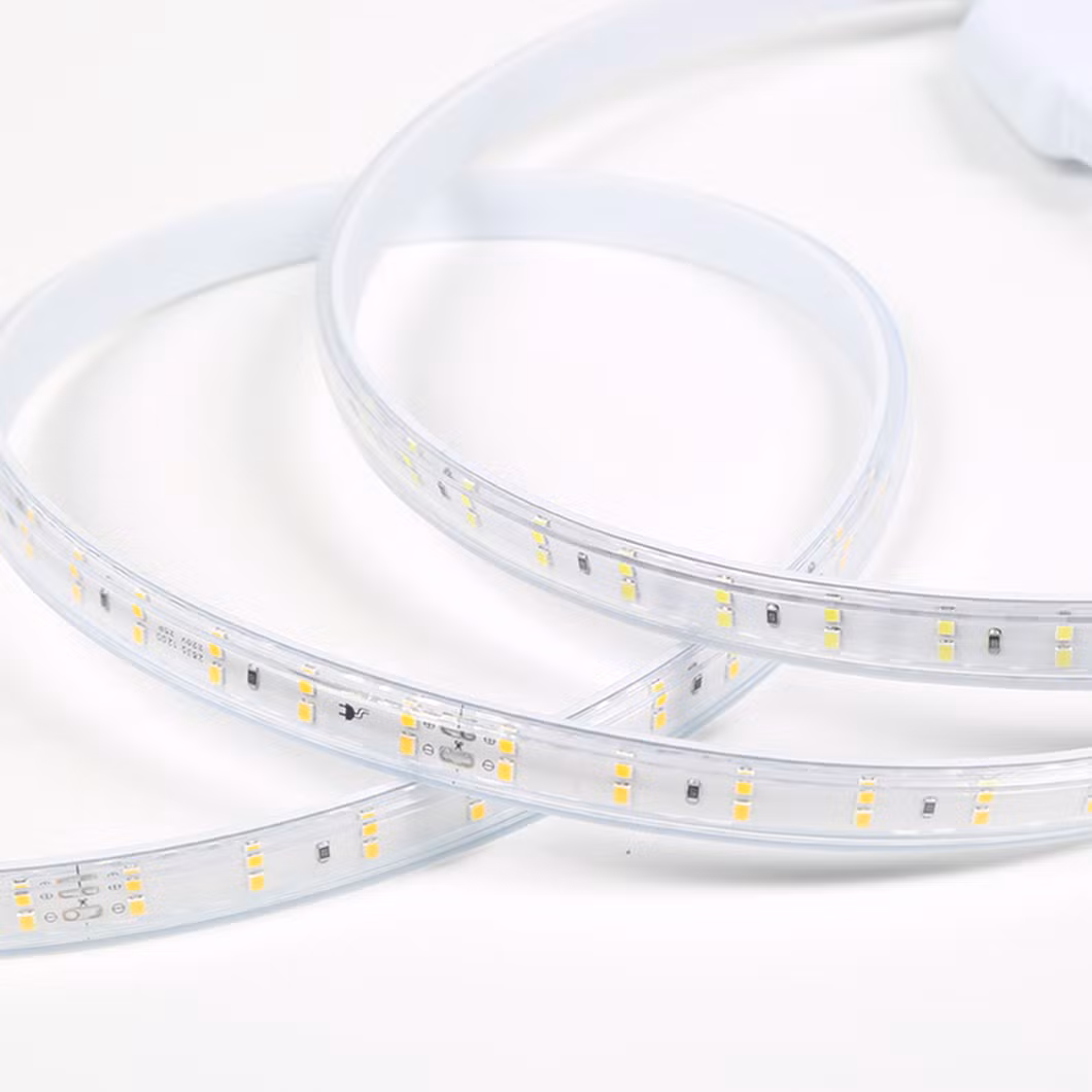 SMD2835 High-Voltage Wireless Double-Row Flexible LED Strip Light Energy-Saving IP65 Waterproof Lighting Brightness Outdoor Decoration Light Warm White