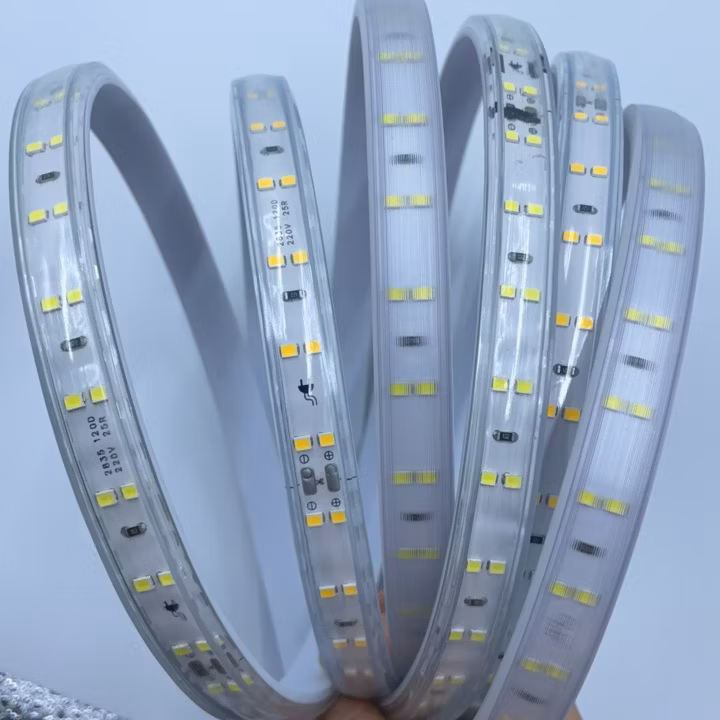 SMD2835 High-Voltage Wireless Double-Row Flexible LED Strip Light Energy-Saving IP65 Waterproof Lighting Brightness Outdoor Decoration Light Warm White
