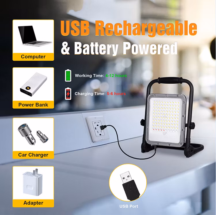 Solar Energy Power IP65 Ceiling High Power LED Light Rechargeable Floodlights Portable Solar Lamp for Garden