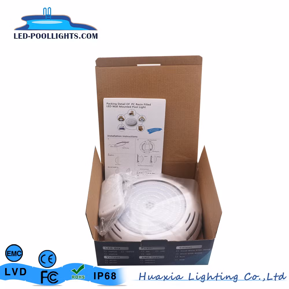 CE/RoHS/FCC/IP68 Resin Filled LED Swimming Pool/Fountain/Lake/Pond Light