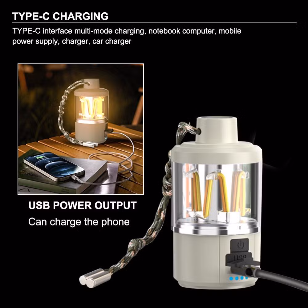 Portable Camping Lantern Rechargeable Table Lamp, Multifunctional LED Lantern for Camping, Mini Horse Lantern