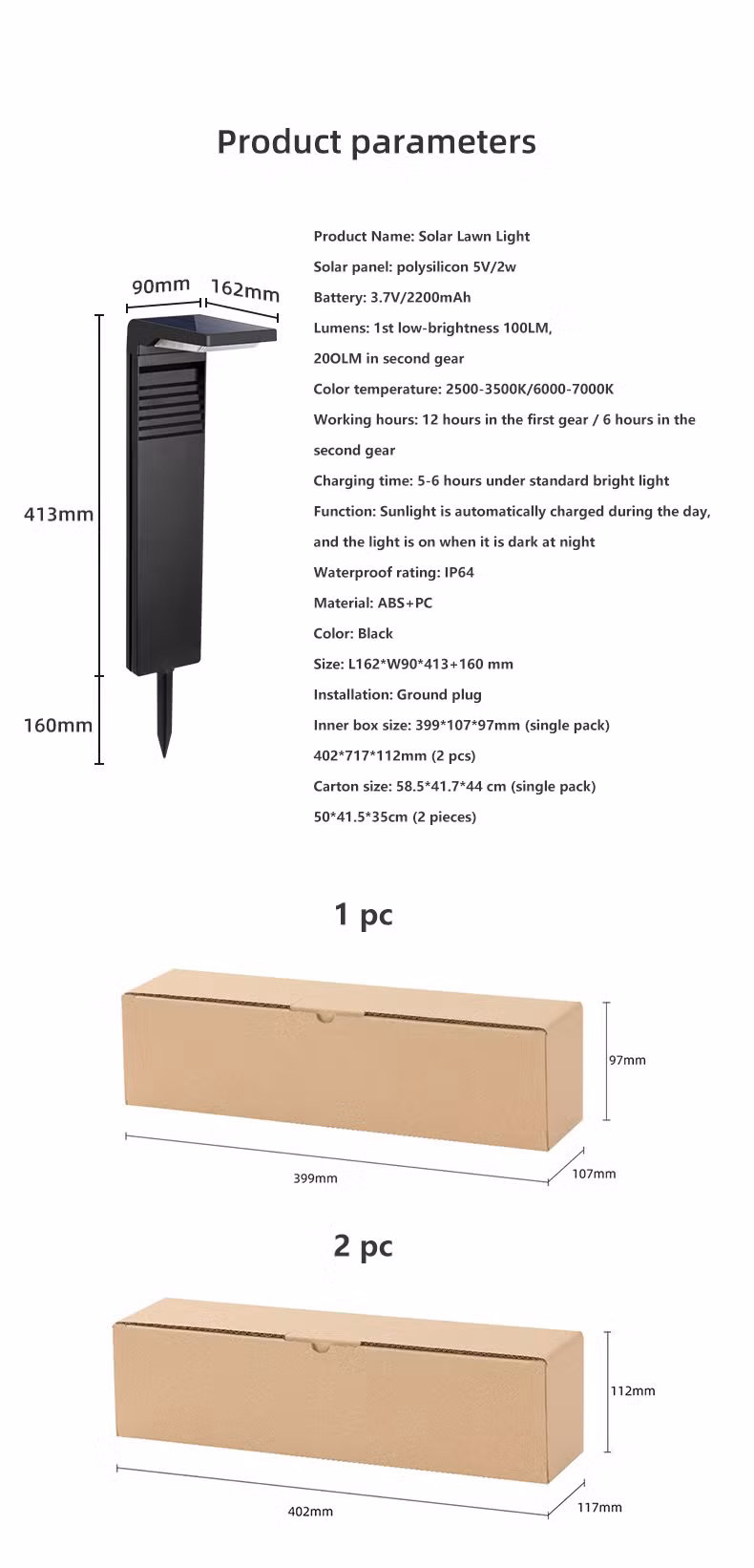 Supply Solar Lawn Garden Outdoor Waterproof IP55 Lamp Villa Scenic Spot Decorative Landscape Light