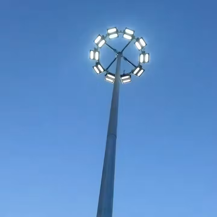Suntek 20m 25m 30m 35m Galvanized Steel LED Street High Mast Lighting Pole