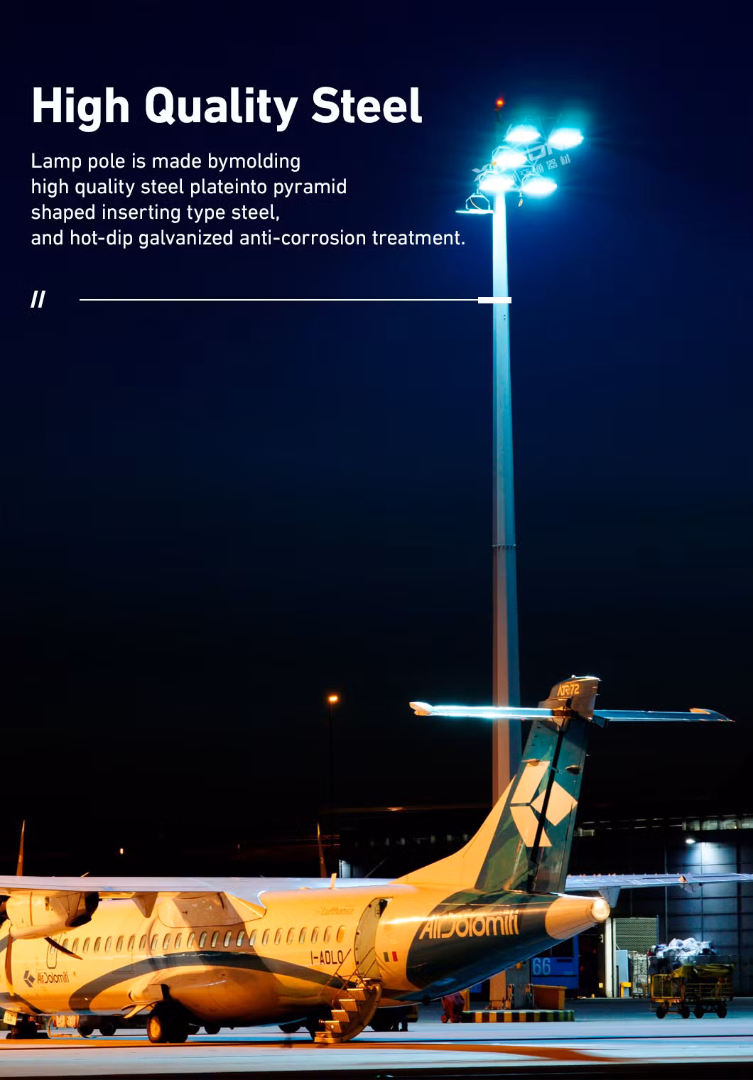 Waterproof Outdoor Adjustable Solar LED Flood High Mast Lighting Light