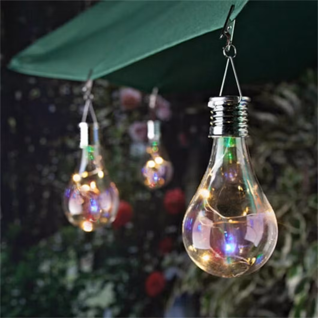 Outdoor Solar Colorful LED Bulb Lights - Festive Hanging Decoration for Garden &amp; Patio