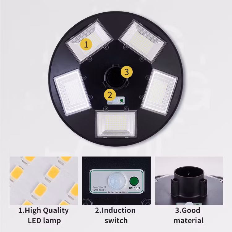 2024 Great Solar Decoration Hot Sale UFO Shape Power Garden Street Lamp with Pole 150W 250W 300W Solar Street Light