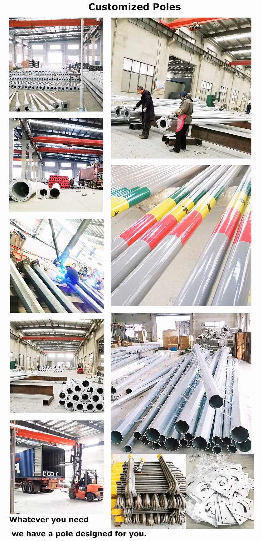 Galvanized Coating Steel Aluminum LED Street Light Pole