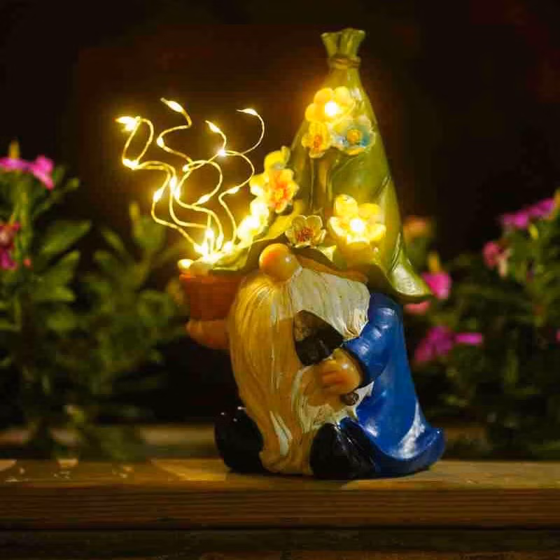 Wholesale Hot Selling Garden Decor - Waterproof Gnomes Garden Decorations, Funny Statues with Solar Light