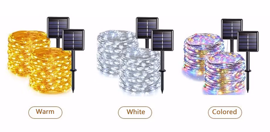 Solar LED Christmas Decorative Lights 8 Functions 50 Lights String Outdoor Waterproof Garden Lights