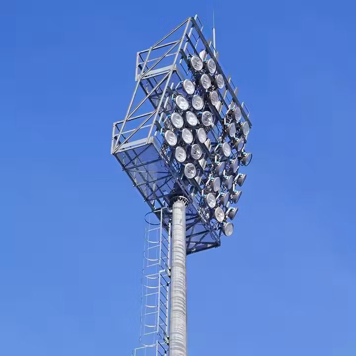 Suntek 20m 25m 30m 35m Galvanized Steel LED Street High Mast Lighting Pole