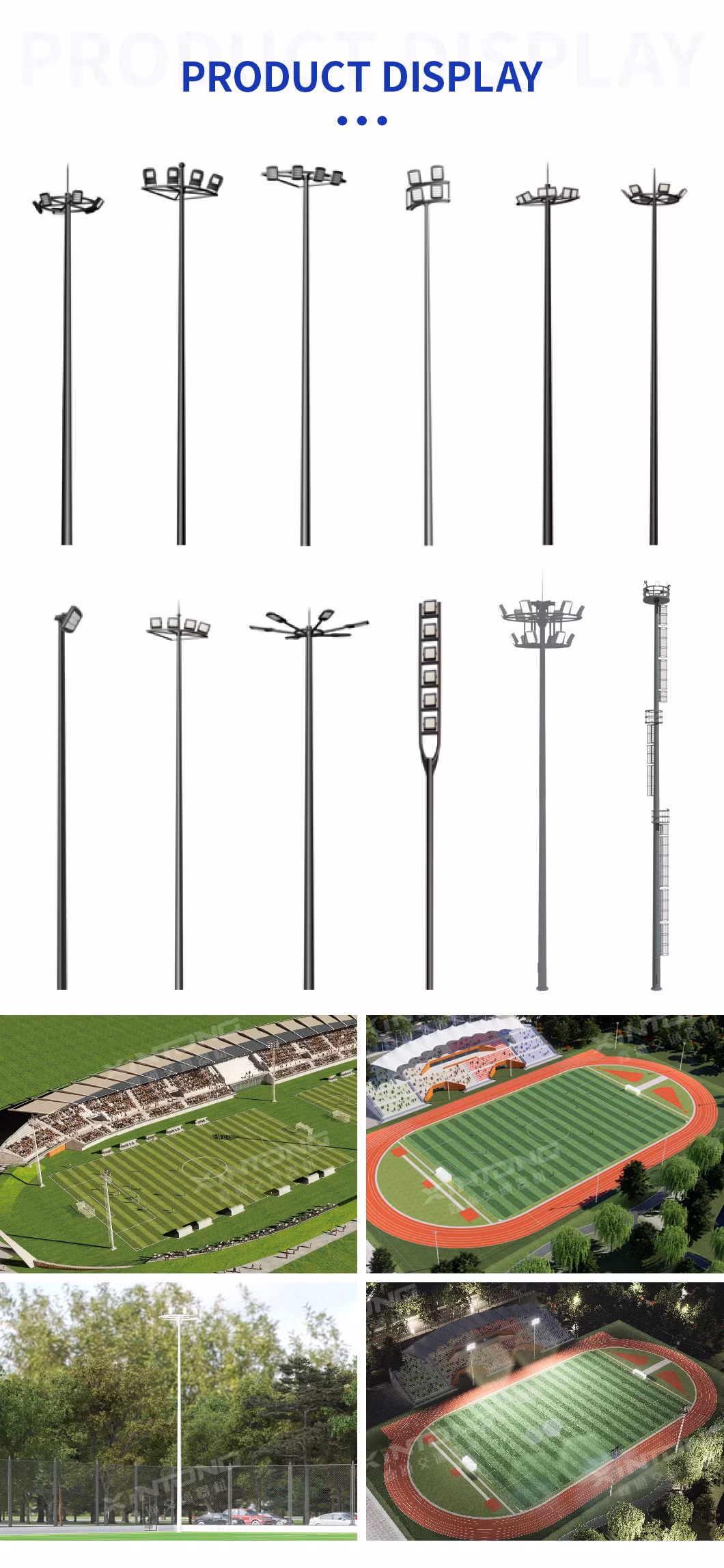 Aluminum 50m Xintong Packing by Cloth; Shipping Truck LED Street Light High Mast