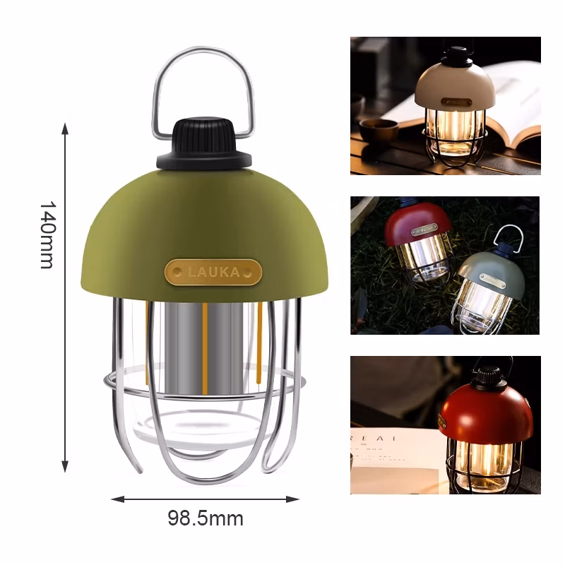 Portable Battery Powered Warm Vintage Style LED Camping Lantern for Garden Party