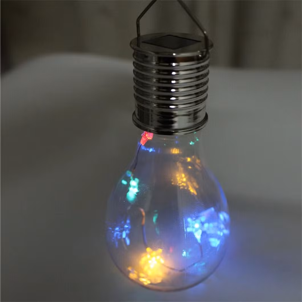 Outdoor Solar Colorful LED Bulb Lights - Festive Hanging Decoration for Garden &amp; Patio