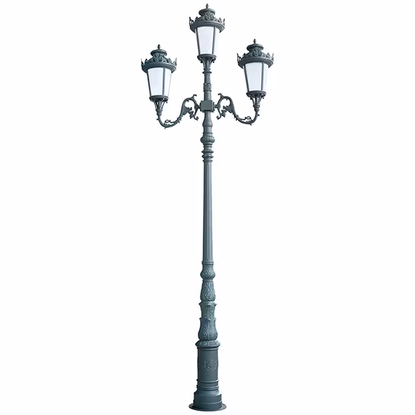 Customized 4000mm Garden Decorative Lighting Column Street Lighting Anti Rust Lamp Post