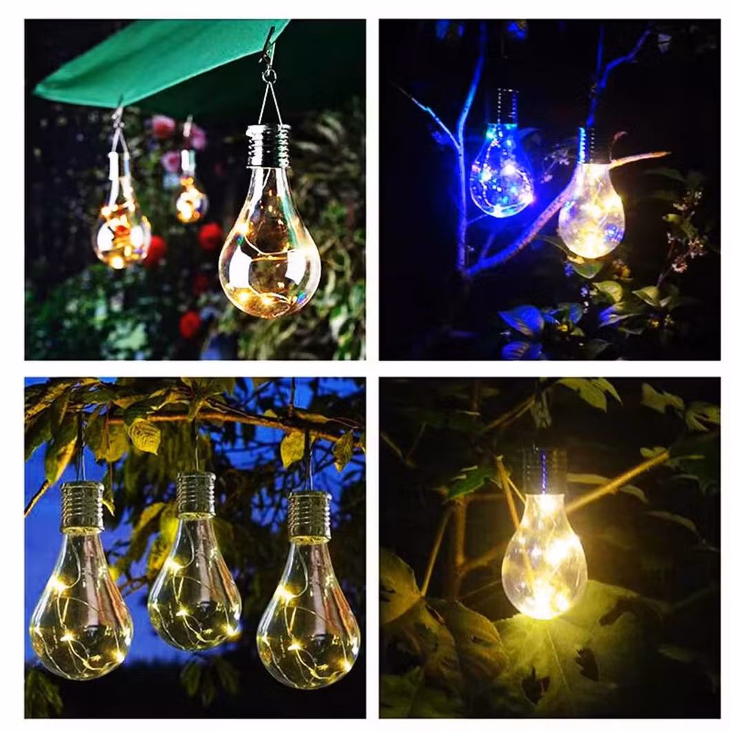 Outdoor Solar Colorful LED Bulb Lights - Festive Hanging Decoration for Garden &amp; Patio