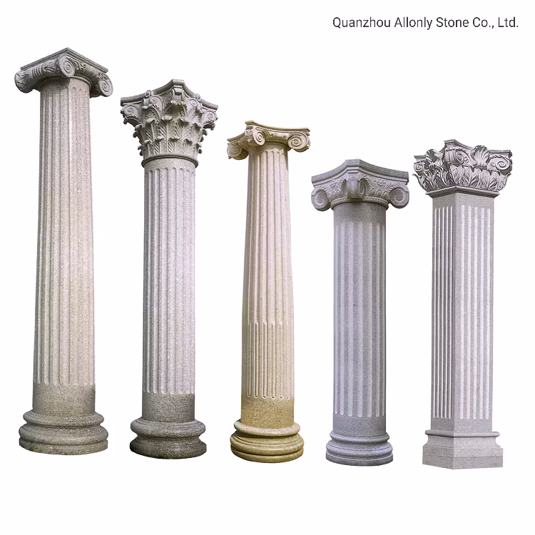 Solid Sofitel Gold Marble Columns Pillar Design for Indoors
