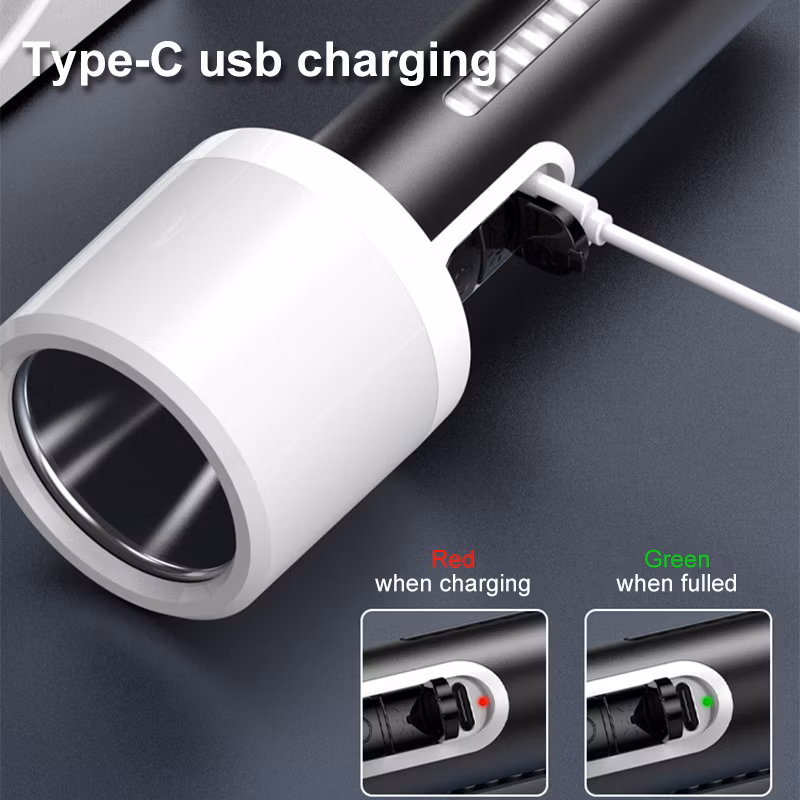 XPE*COB Multifunction Torch Camping Light Type-C Charging Aluminium Alloy+ABS+PP LED Flashlight