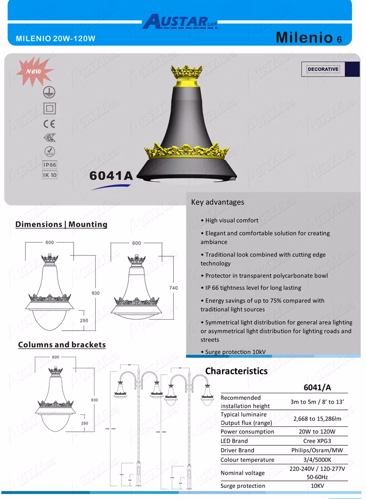 Reel Tircis Balzac Elite Royal Suspendidas Garden Lantern Luminaria Urbana Iluminacion Ornamental