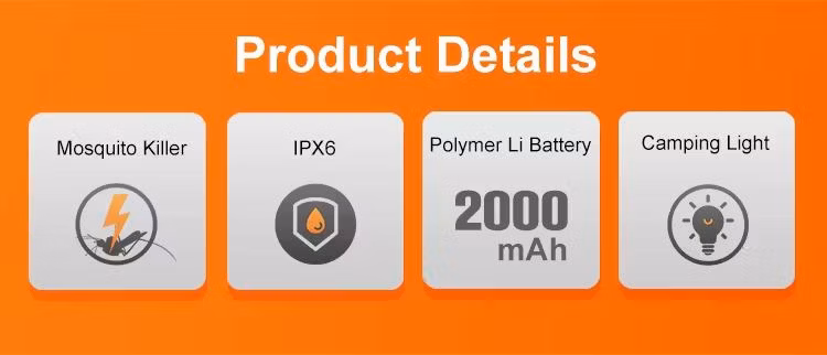 2000mAh Battery Rechargeable UV Repellent Mosquito Killer Lantern for Outdoor Camping