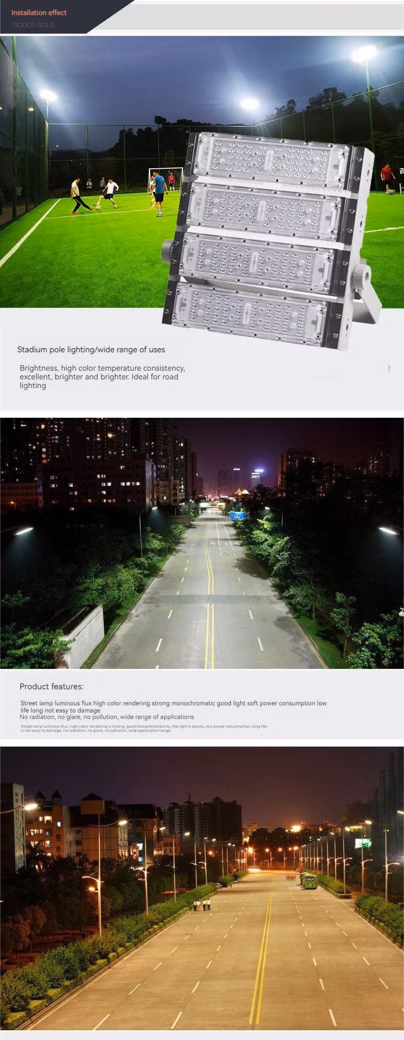 Js IP65 High Mast Lights 100W-600W Tennis Court Flood Light Stadium Sport Football Field Light