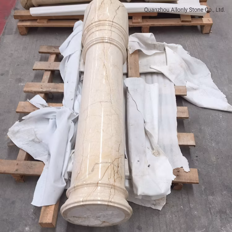 Solid Sofitel Gold Marble Columns Pillar Design for Indoors