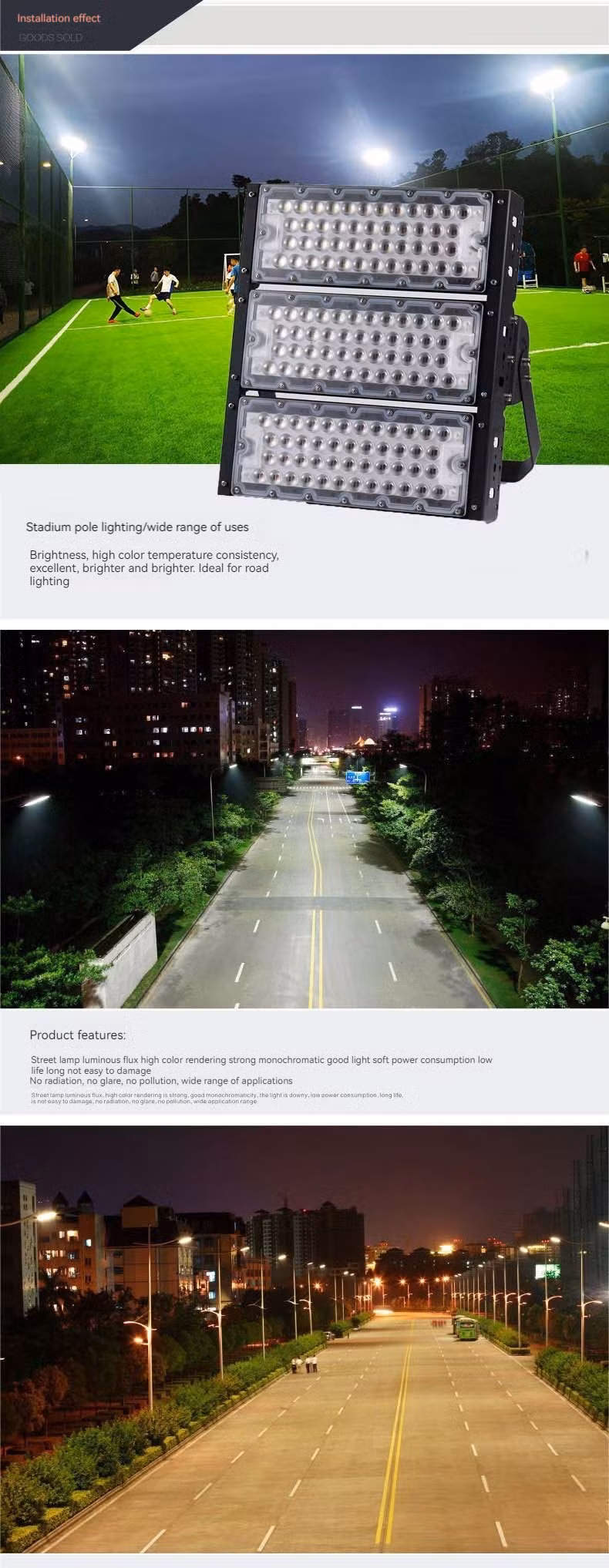 Js IP65 High Mast Lights 100W-600W Tennis Court Flood Light Stadium Sport Football Field Light