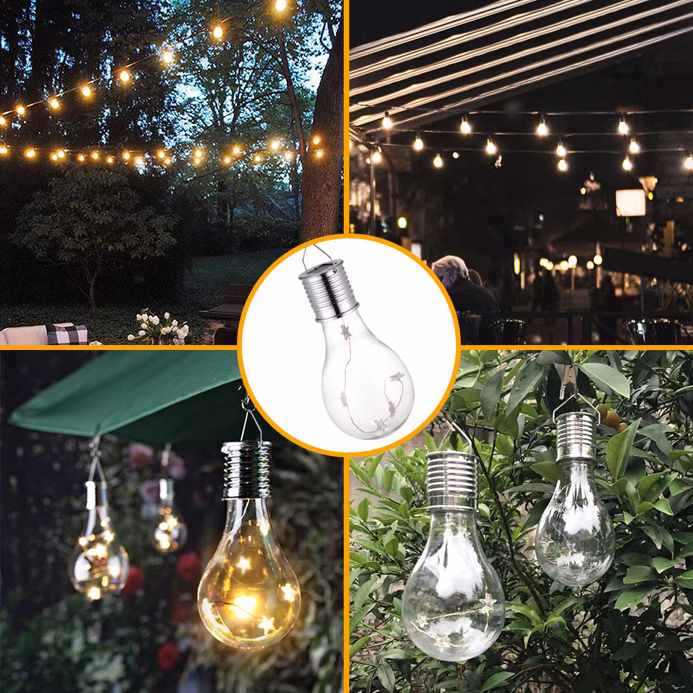 Outdoor Solar Colorful LED Bulb Lights - Festive Hanging Decoration for Garden &amp; Patio