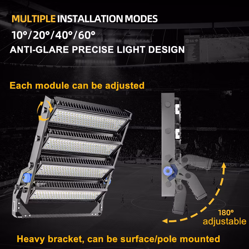 LED Outdoor Lighting Waterproof IP65 900W 1000W 1500W High Mast Light for High Pole Sports Stadium Lighting