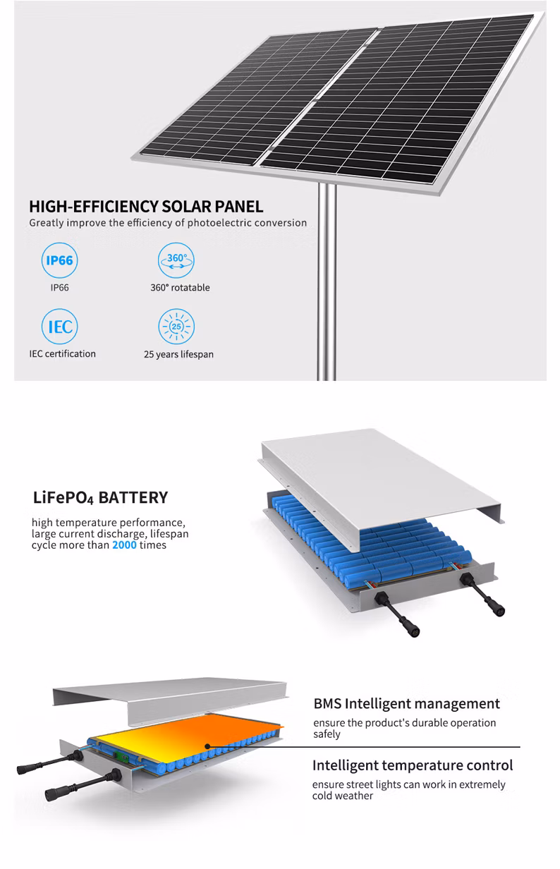 Hot DIP Galvanized Solar Panel 8.5m LED Solar Street Lamp