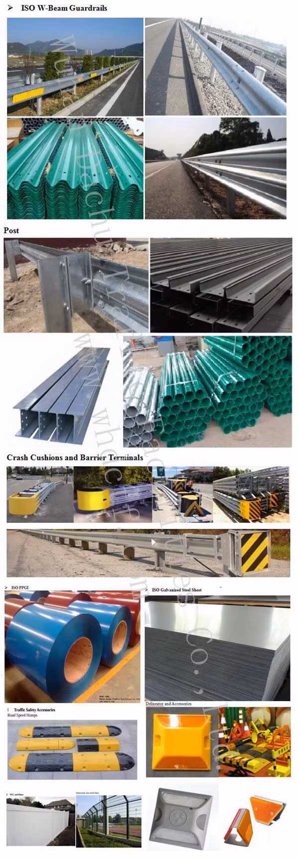 Road Crash Barrier Malaysian Guardrail with Various Post