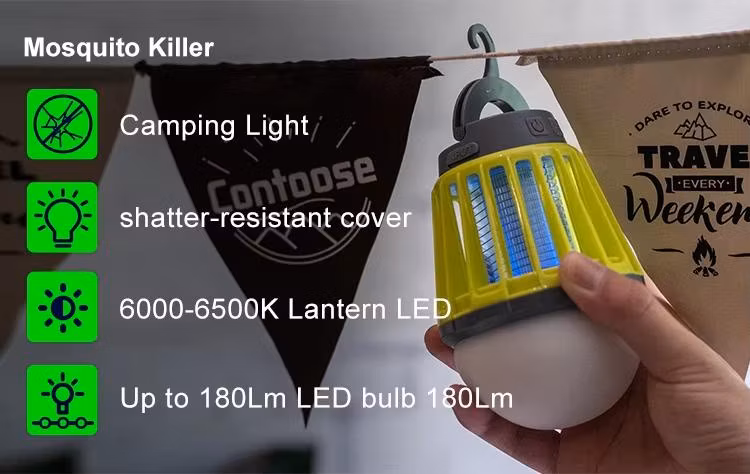 2000mAh Battery Rechargeable UV Repellent Mosquito Killer Lantern for Outdoor Camping