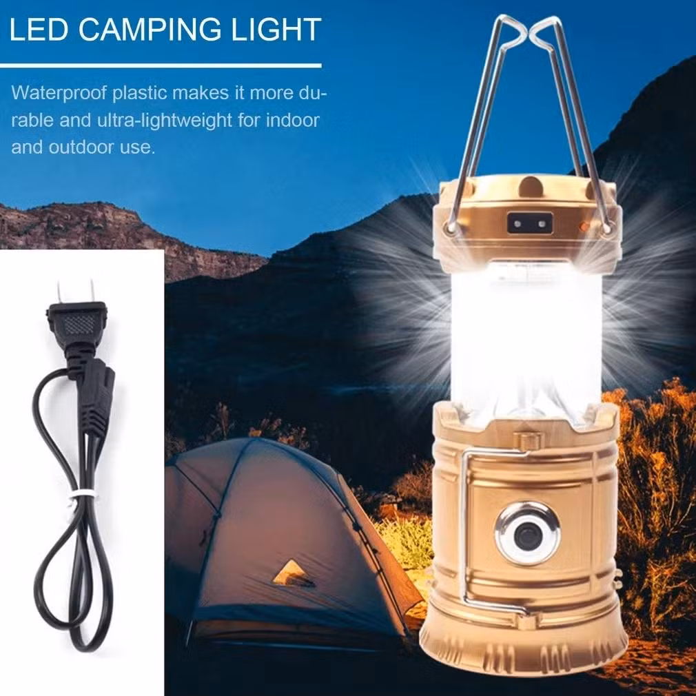 Collapsible Solar Camping Lantern with Fan Rechargeable LED Camping Hiking Light Tent Lamp