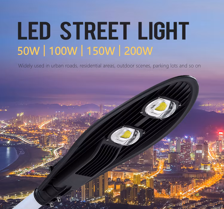 Round Tennis Shoebox Twin Road Lamp Outdoor IP65 Waterproof 50W 100W 150W 200W Cobra COB LED Street Light