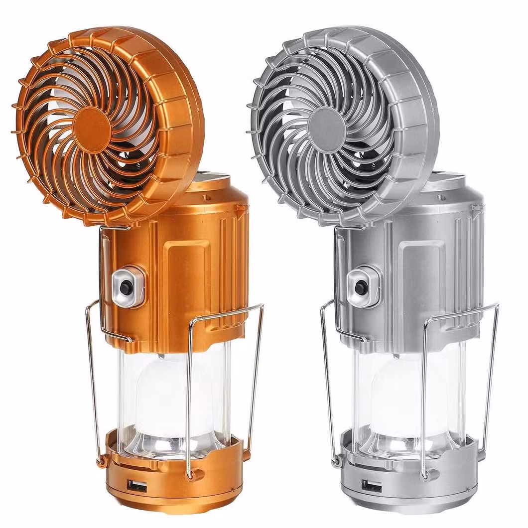 Collapsible Solar Camping Lantern with Fan Rechargeable LED Camping Hiking Light Tent Lamp