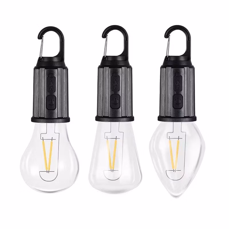 Factory Wholesale Camping Lantern with 3 Lighting Modes Hanging Tent Light Bulbs with Clip Hook for Camping