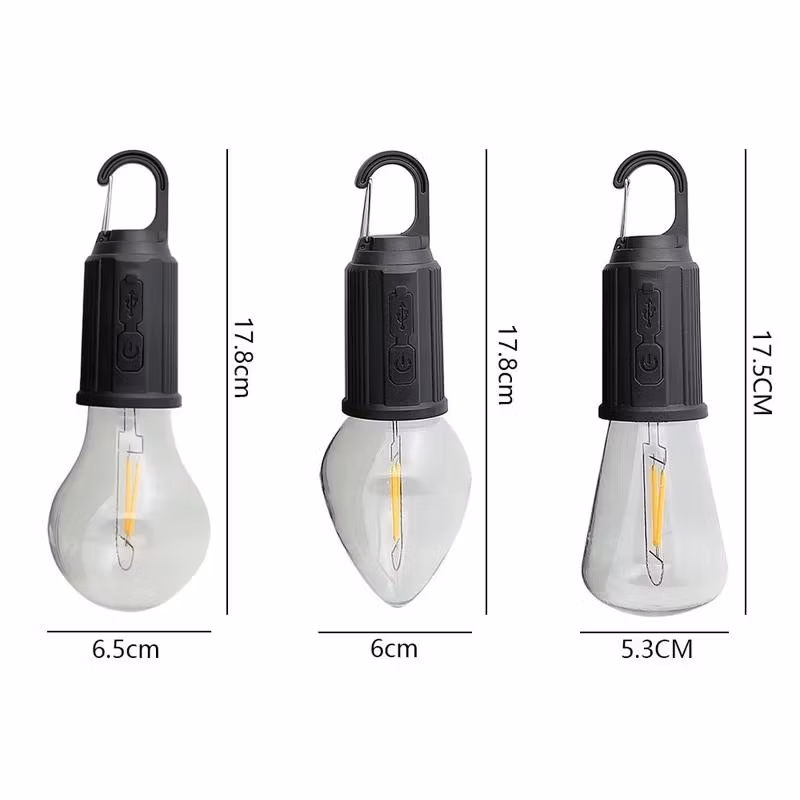 Factory Wholesale Camping Lantern with 3 Lighting Modes Hanging Tent Light Bulbs with Clip Hook for Camping
