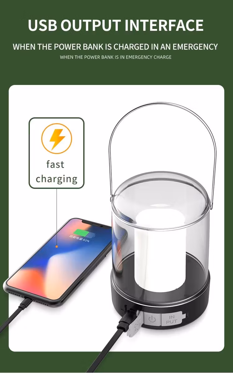 Outdoor Lantern with Seeded Glass and Petroleum lamp LED Atmosphere Light Type-C Rechargeable Camping Light