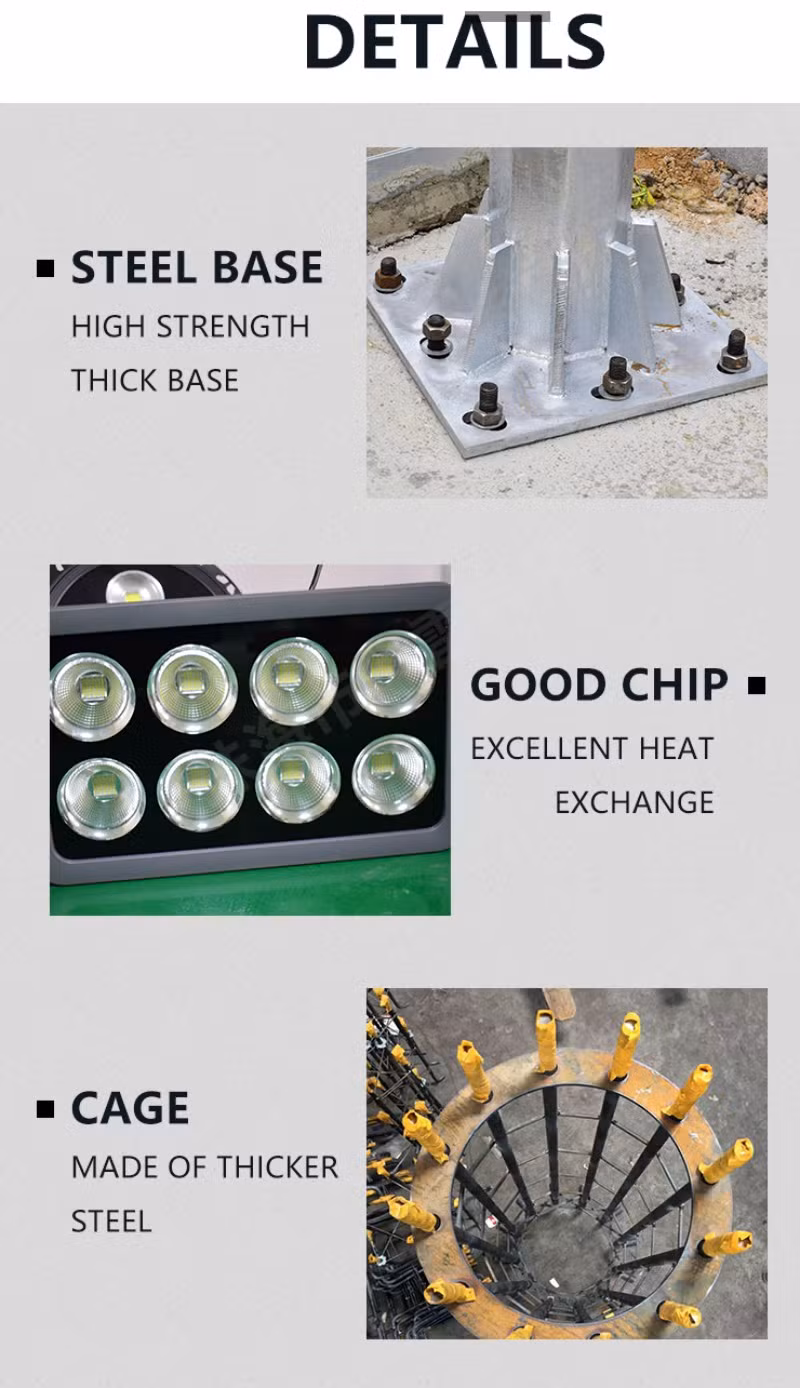 Anti Falling Soccer Field Lighting Hot DIP Galvanized Steel High Mast Light Pole